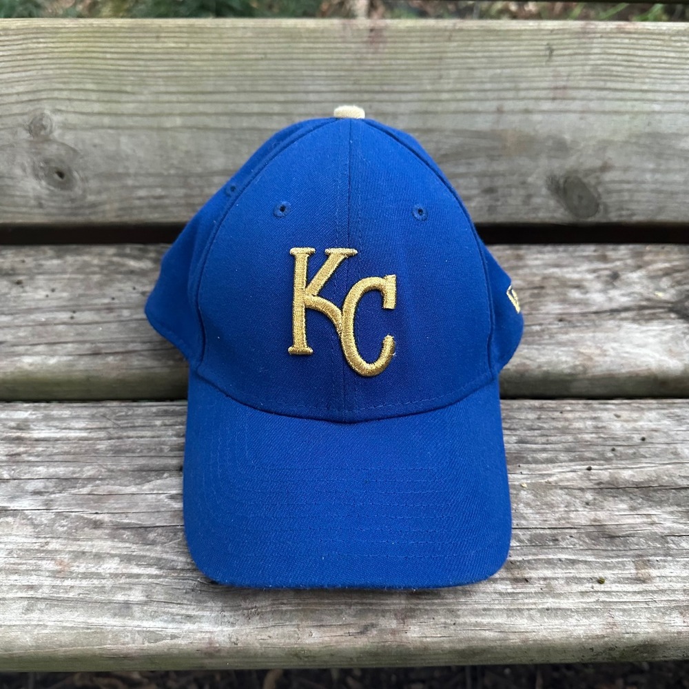 Kansas City Royals New Era 39THIRTY Fitted Hat Baseball Cap Blue Sz Medium/Large